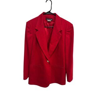 Savannah Womens Red Wool Fully Lined Blazer Jacket Size 10 Chic Modern